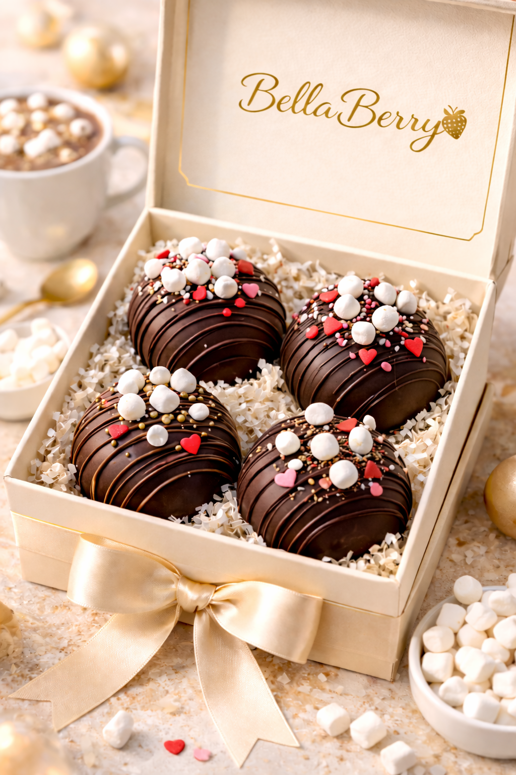 Bella Berry Dark Chocolate Heart Bomb Box
