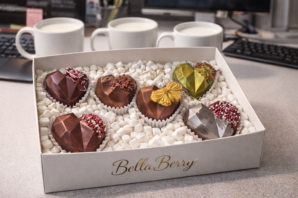 Bella Berry Dark Chocolate Heart Bomb Box